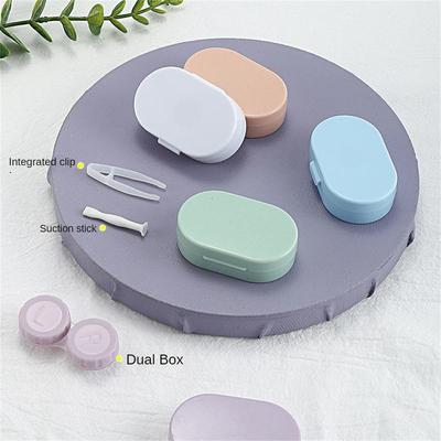 1~4PCS Contact Lens Storage Box Lightweight Mini Delicate Pvc Dual-joint Storage Box Contact Lens Case Sealed Simple
