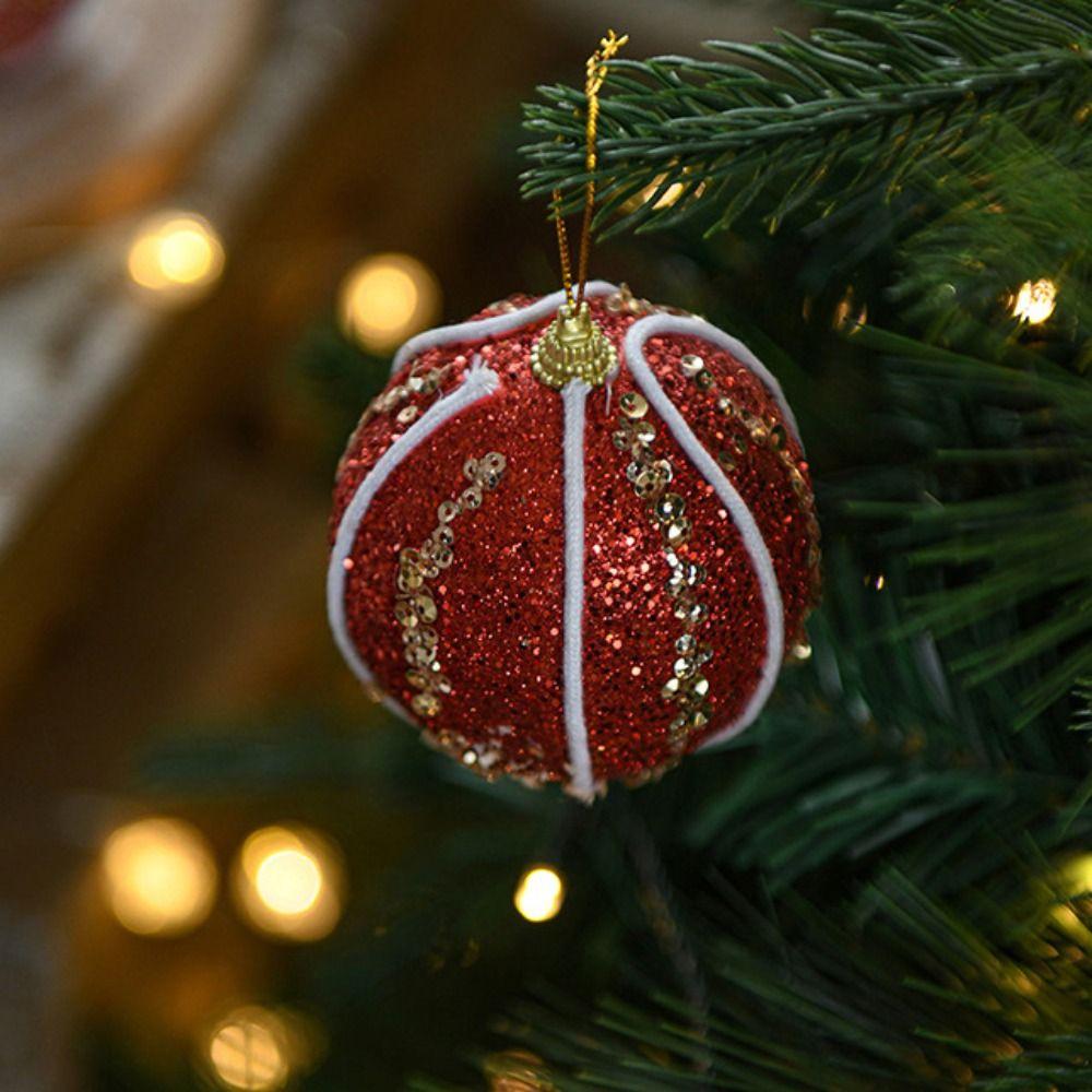

3pcs Creative Christmas Tree Pendant 8cm Hanging Ornament Christmas Ball Wedding розовый