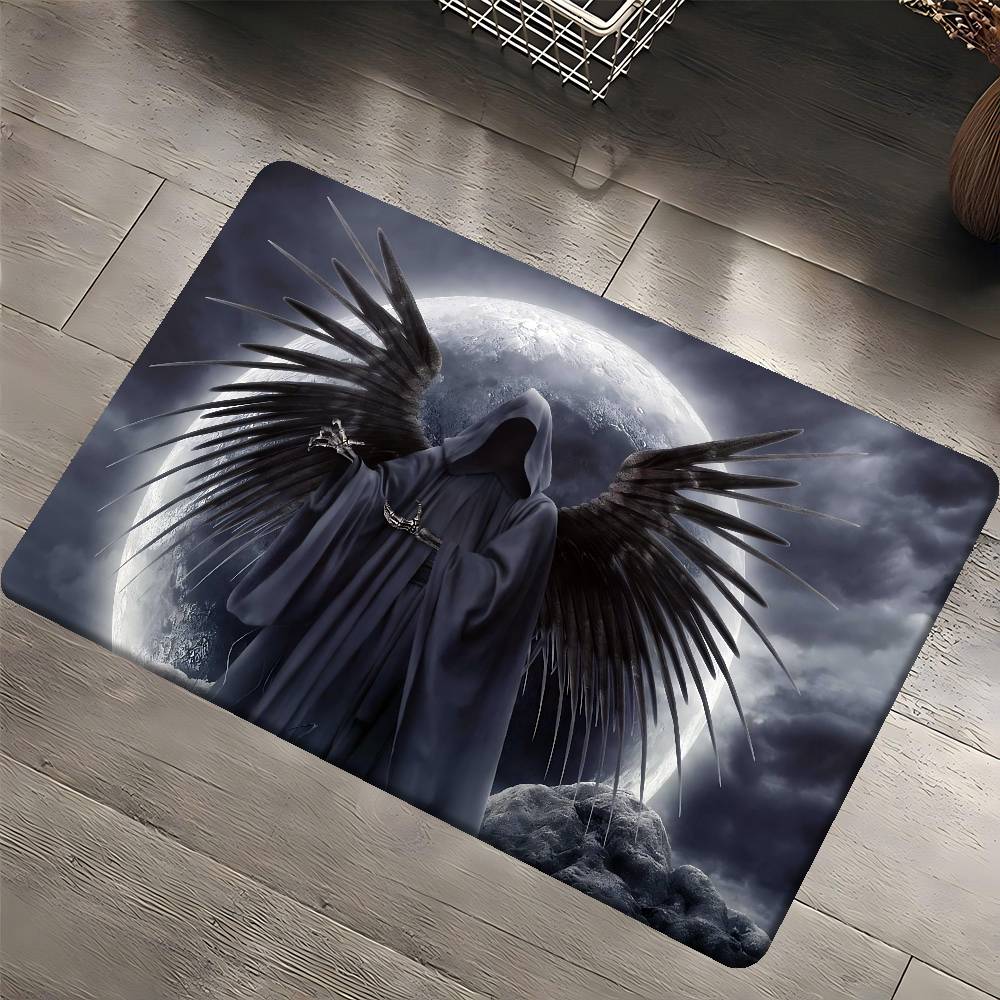 D-Dark Grim Reaper Anime Entrance Door Mat Nordic Style Home Doormat Bathroom-Toilet Mats Bedroom Hotel Decor Mat
