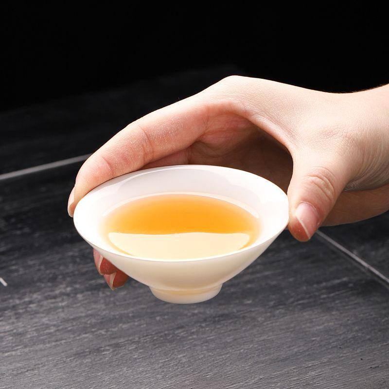 Sheep Fat Jade-colored Douli Cup, Chinese-style Ceramic Tea Cup, High-quality Porcelain Cup, Tea Set