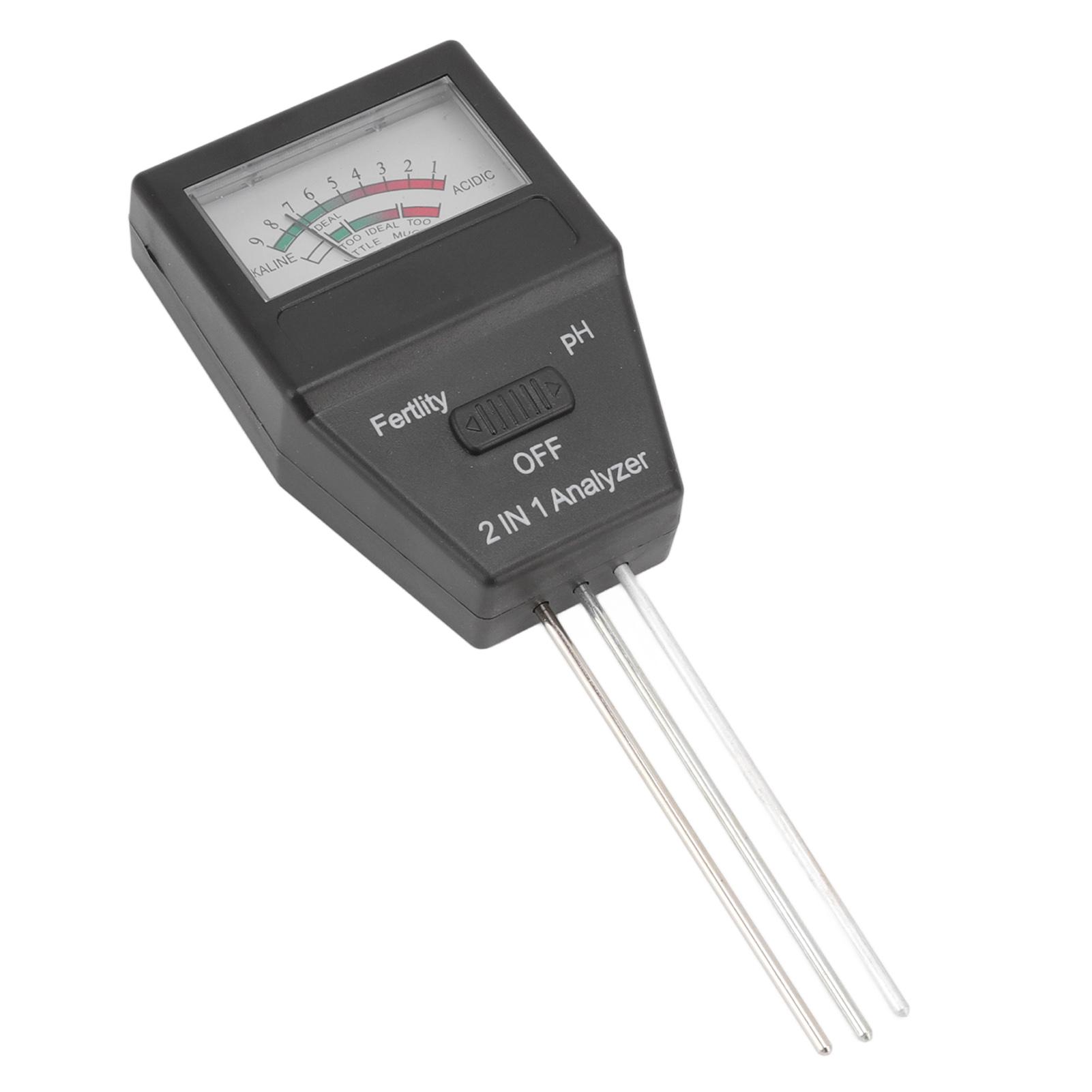 

2 in 1 Soil PH Meter Soil Fertility Tester with 3 Probes for Home Garden Lawn Farm Indoor and Outdoor Use