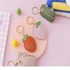 Leather Strawberry Lemon Keychain Case Holder  Women Car Key Ring Charm Bag Car Pendant Gift Anti-Lost Pet Dog Cat Collar