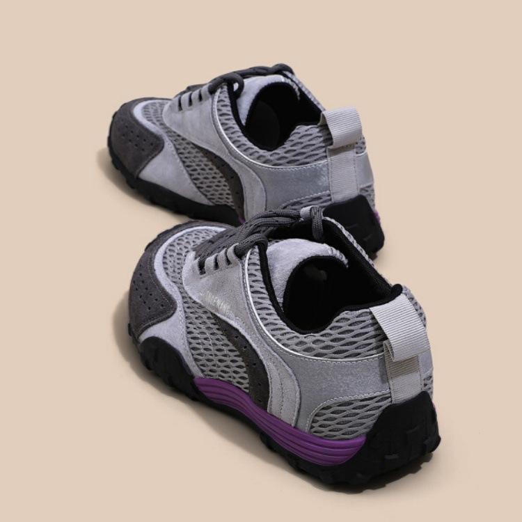 Ruoji Leather Platform Mesh Agam Training Shoes Women's 2025 New Spring and Autumn Versatile Sports and Leisure Shoes
