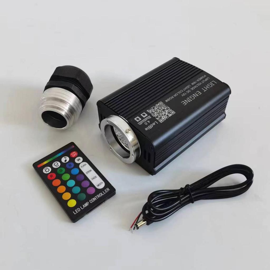 LED Fiber Optic Light Source with Remote Control: 16W, 25W, 45W, 75W, 90W, 120W, Seven-Color Options.
