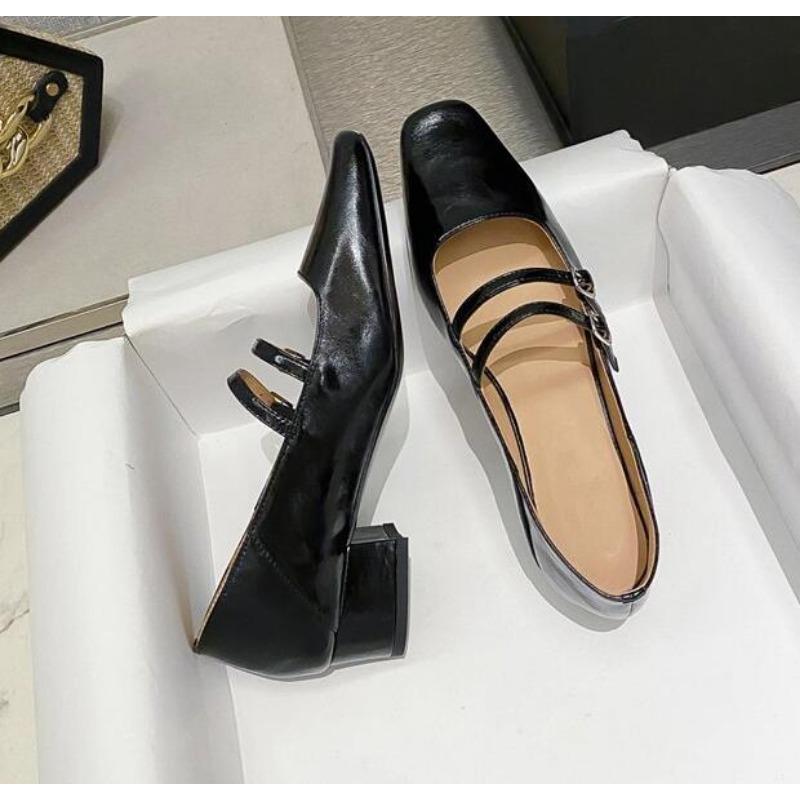New Women Mary Jane Shoes Ladies Shallow Square Toe Thick High Heel Women's Elegant Ballerinas Shoes High Heel Pumps