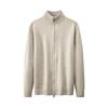 Men's Solid-color Double-zipper Cardigan Sweater Jacket, Unisex Stand-up Collar Knitted Sweater Top