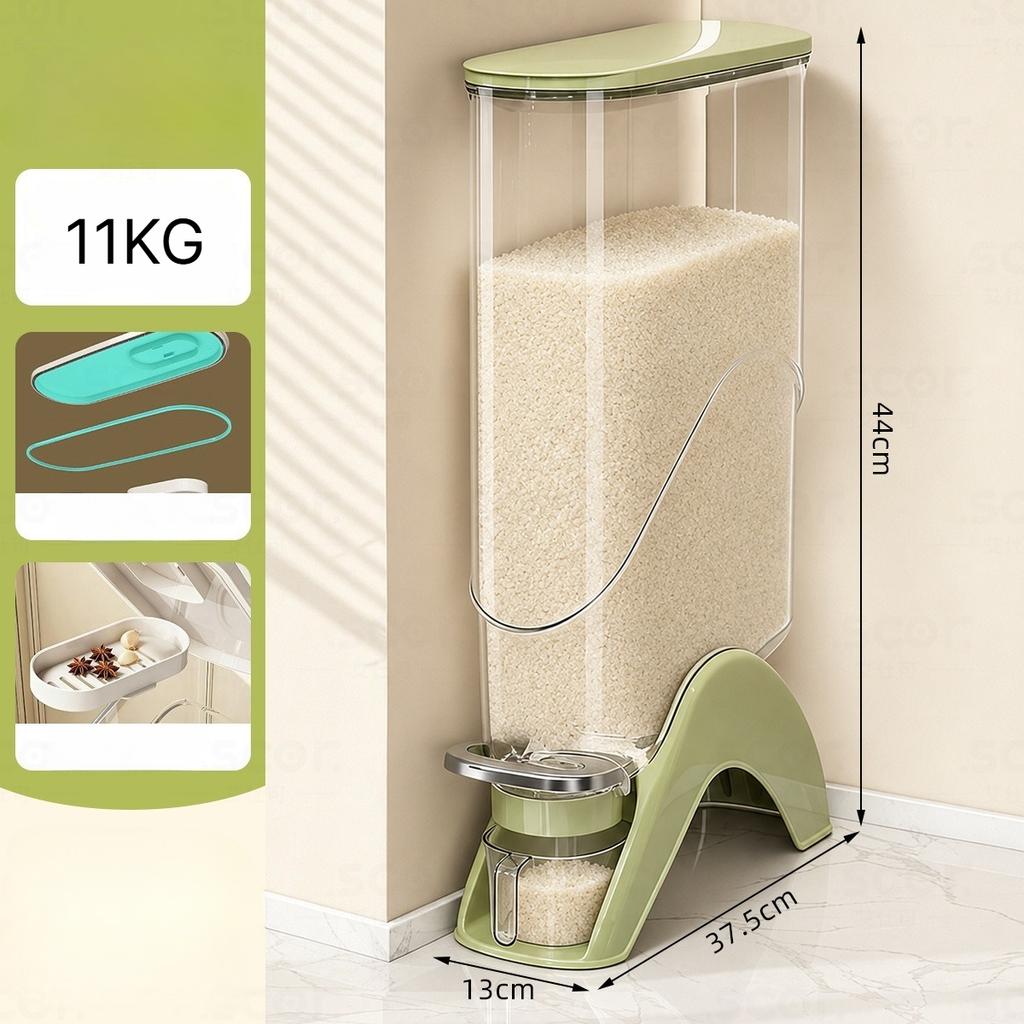 2026 New Press‑Type Rice Bucket, Household Insect‑Proof Moisture‑Proof Airtight Rice Container, Narrow Gap Grain Storage Box Kitchen Food Organizer
