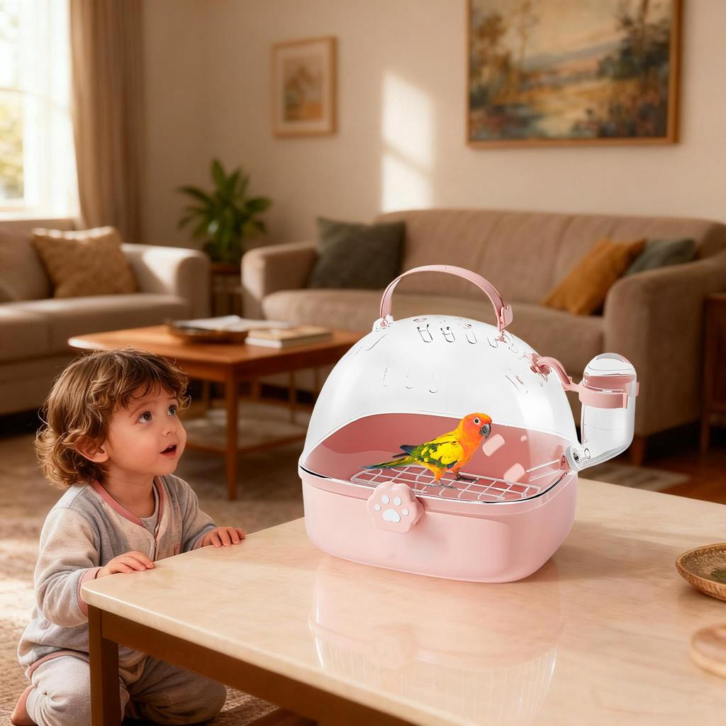 Hamster Carrier Cage PVC Chinchilla Carrier Cage With Water Bottle Spacious Pet Bird Carrying Supplies For Chinchillas Macaws