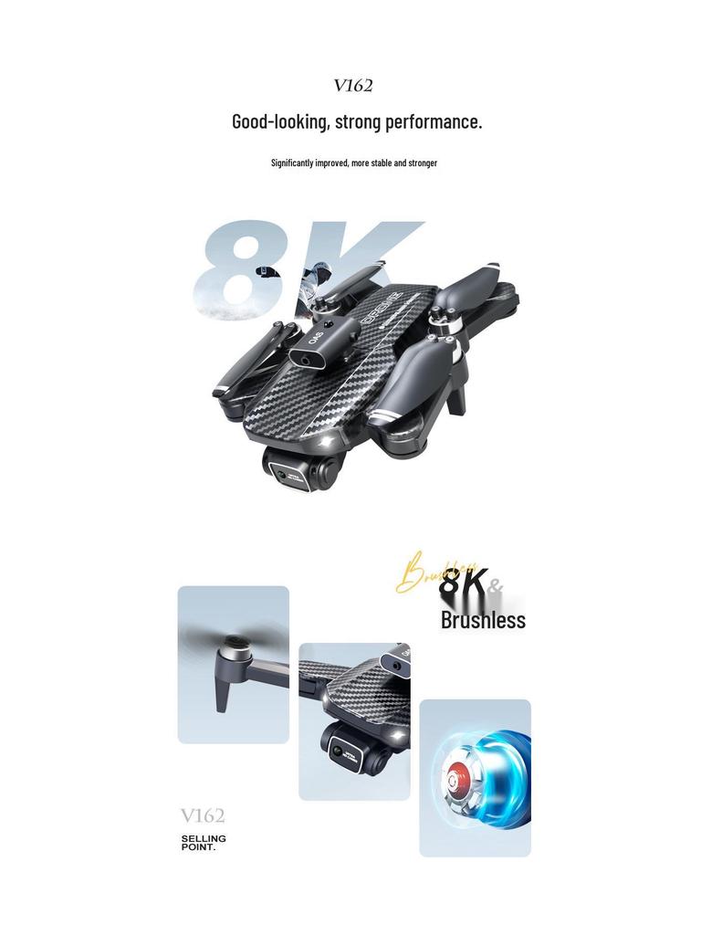 Brushless V162 Drone: 4K HD Optical Flow, ESC & Obstacle Avoidance, RC Aerial Photography Aircraft