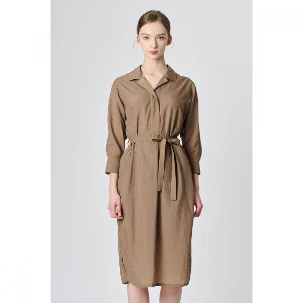 Bcbg Shirt Collar Pintuck Dress B3m3o674 beige (72)/77