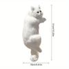 Realistic White Plush Cat Figurine for Home Decor with Hanging Design