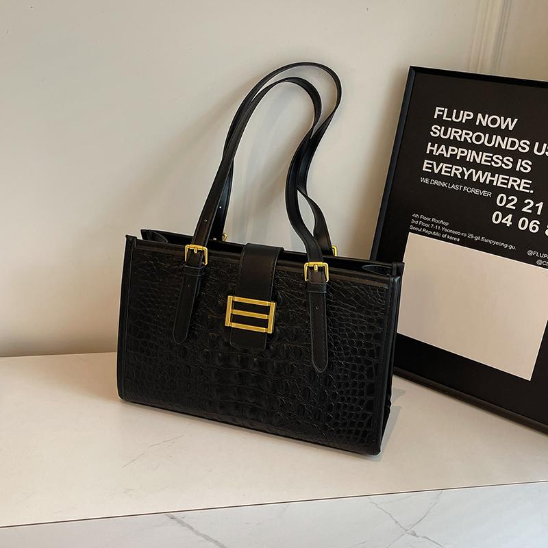 Freizeit Damen Ein Schultertasche Achseltaschen Große Kapazität Herbst Winter Vielseitige Handtaschen Textur Steinmuster PU Tragetasche