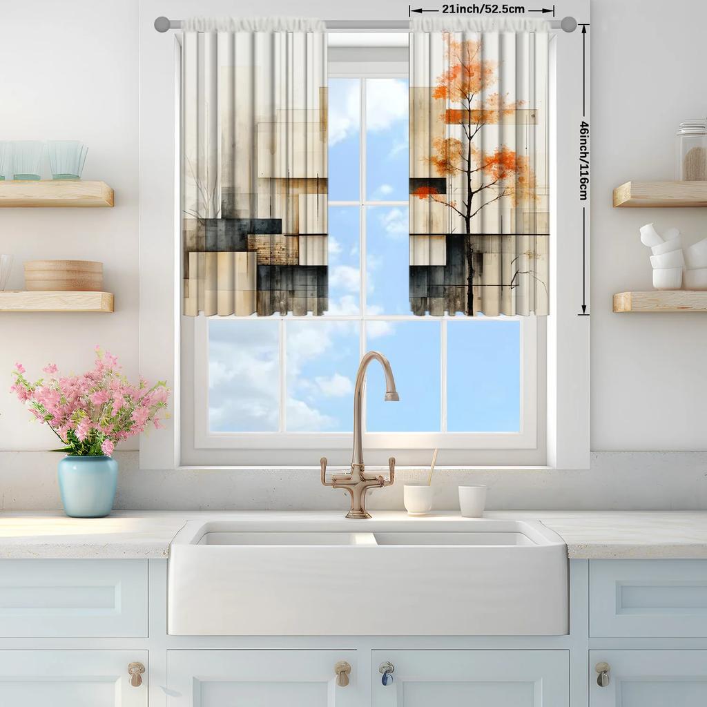 2 st Tryckta gardiner med litteraturmotiv för heminredning - Kanalficka Fönsterbehandling för Sovrum, Kontor, Kök, Vardagsrum och Arbetsrum