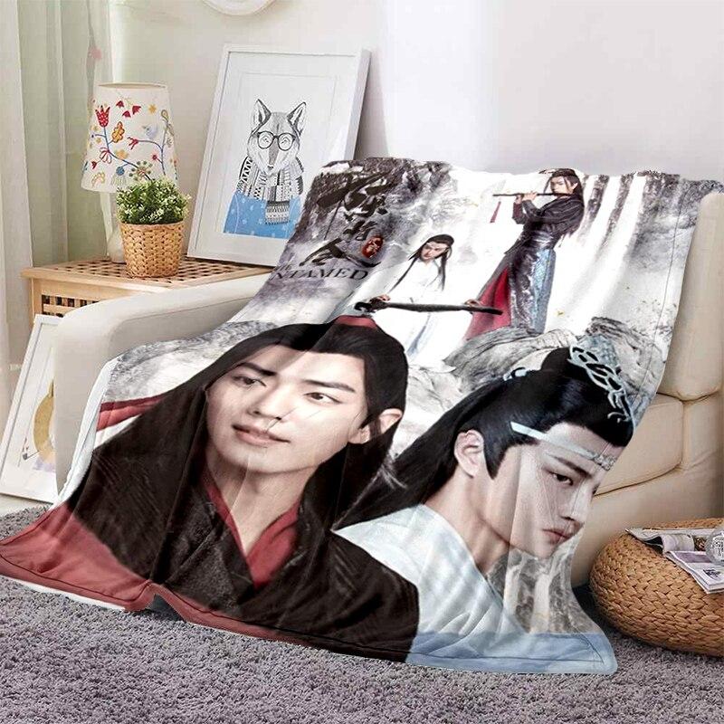 Drama The Untamed Xiao Zhan Wang Yi Bo Soft Throw Blanket Throw Blanket Soft Cartoon Printed Bedspread Bedspread Sofa Gift