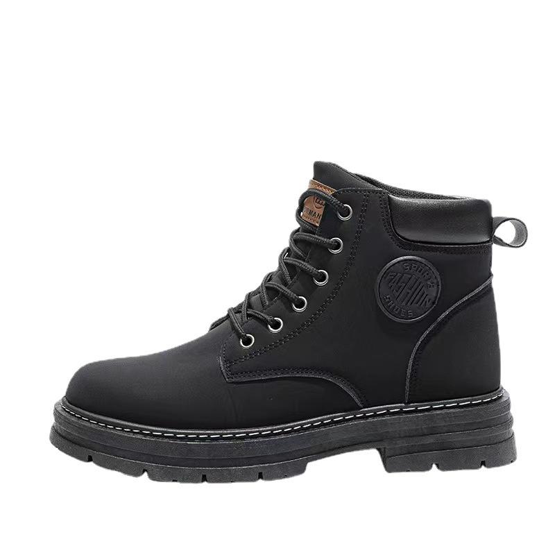 2024 Autumn/Winter Unisex High-Top Martin Boots - Korean Style Warm Leather Casual Shoes
