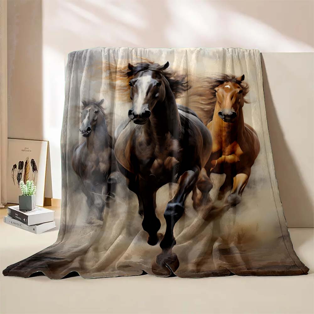 6 Größen Pferdedruck Decke Warm Weich und Bequem Heim Reise Decke Büro Sofa Bettwäsche Abdeckung Decke Geschenk