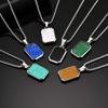 Vnox Men's Stainless Steel Square Pendant Box Chain Necklace, 15x22mm Geometric Pendant Collar Gift for Birthday Valentine's Day