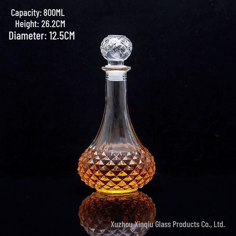 Crystal XO Spirits Decanter: Diamond Glass Red Wine Bottle