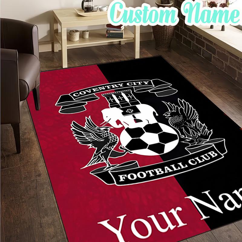 Custom Name Coventry City Football Club Rug, Office Rug, Chair Rug, Carpet for Living Rooms, Doormat Game Rug Home Decor Christmas Gifts