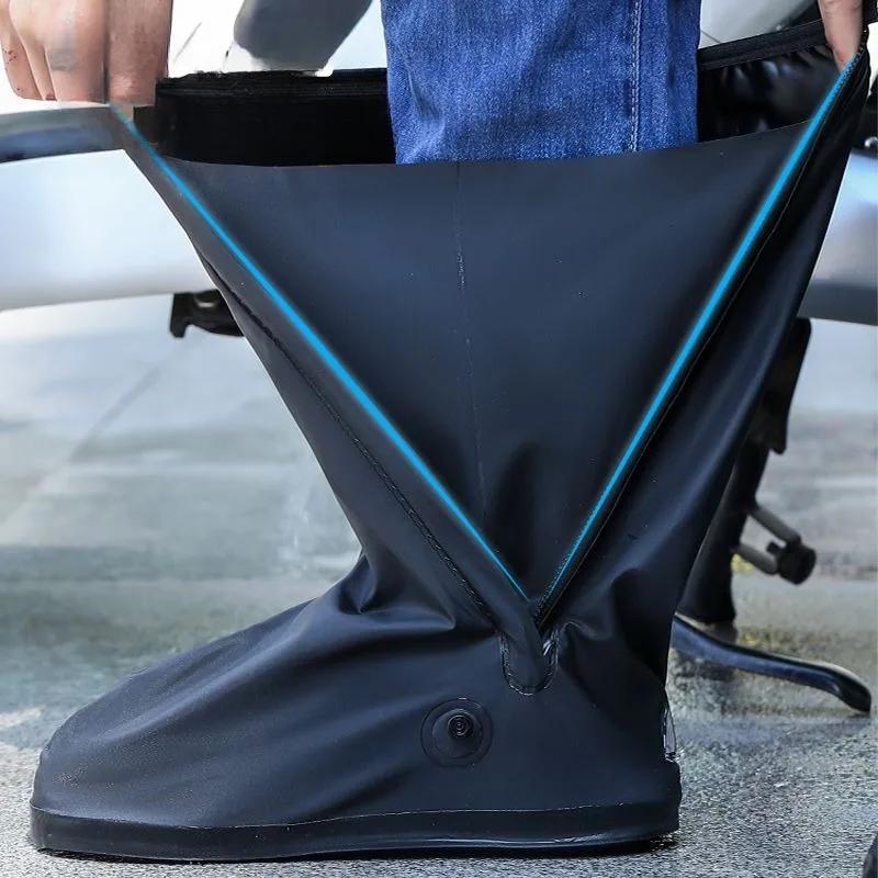 1pair Waterproof Rainproof High-tube Non-slip Shoe Covers - Thickened Wear-resistant Outdoor Shoe Covers For Men And Women