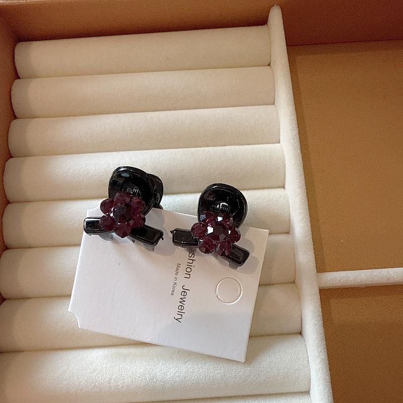 Korean Hair Accessories Temperament Rhinestone Flower Simple Small Grab Clip Broken Hair Forehead Bangs Princess Head Hairpin