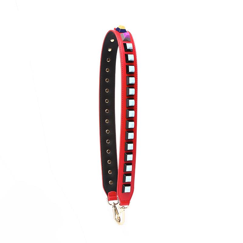 90cm Bunte Nieten Leder Taschengurt Crossbody Schultergurte Handtaschengriff Ersatz Damen DIY Geldbörsen Zubehör