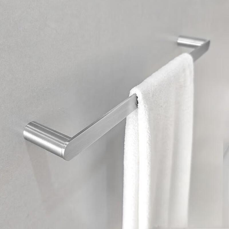Wall-Mounted Single Towel Bar with Storage Shelf