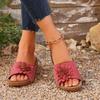 נעלי נשים מידות גדולות לסחר חוץ 2025 אביב וקיץ חדש 2025 עקב משופע בוהן פתוחה נעלי בית ללבוש חיצוני סנדלי נשים אירופאיות ואמריקאיות