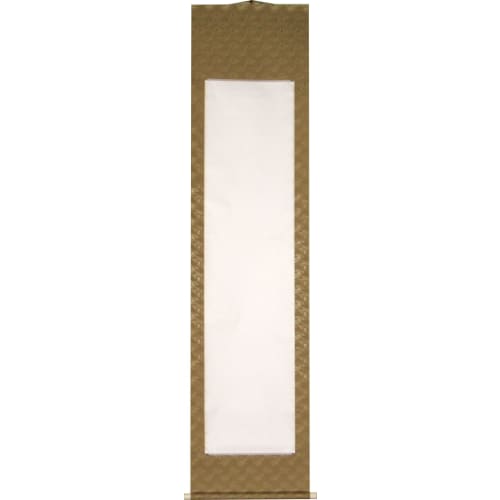 Easily Make a Hanging Scroll! Iron-on Hanging Scroll Kit, Half-cut Size, Round Mounting (Brown)