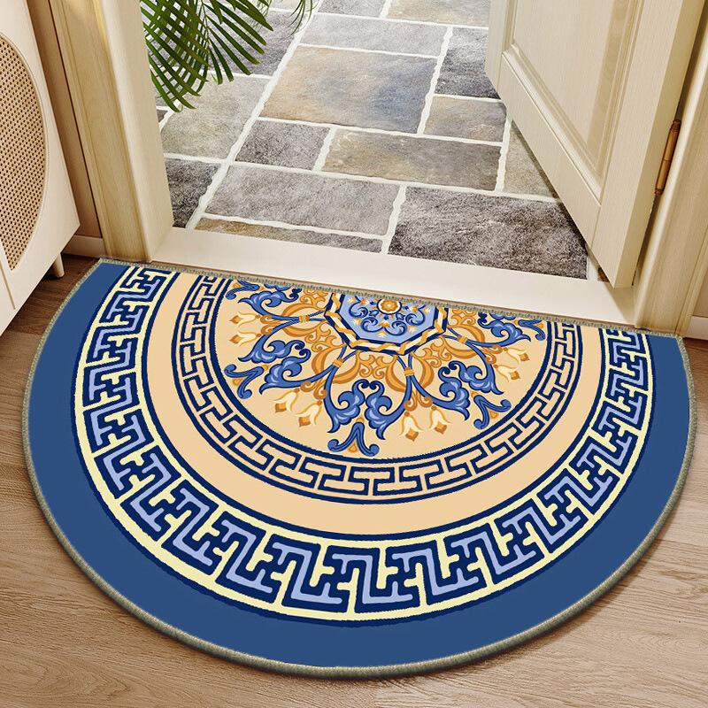 Half Round Door Floor Mat Non Slip Living Room Bedroom Carpet Front Door Welcome Mats Hallway Kitchen Area Rugs Entrance Doormat