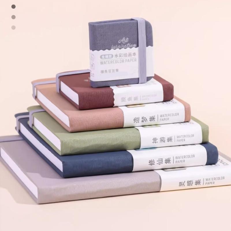 Hardcover Watercolor Paper Pad 24 Sheets Cotton Paper Watercolor Sketchbook Pocket Sketchpad for Artists Student Drawing