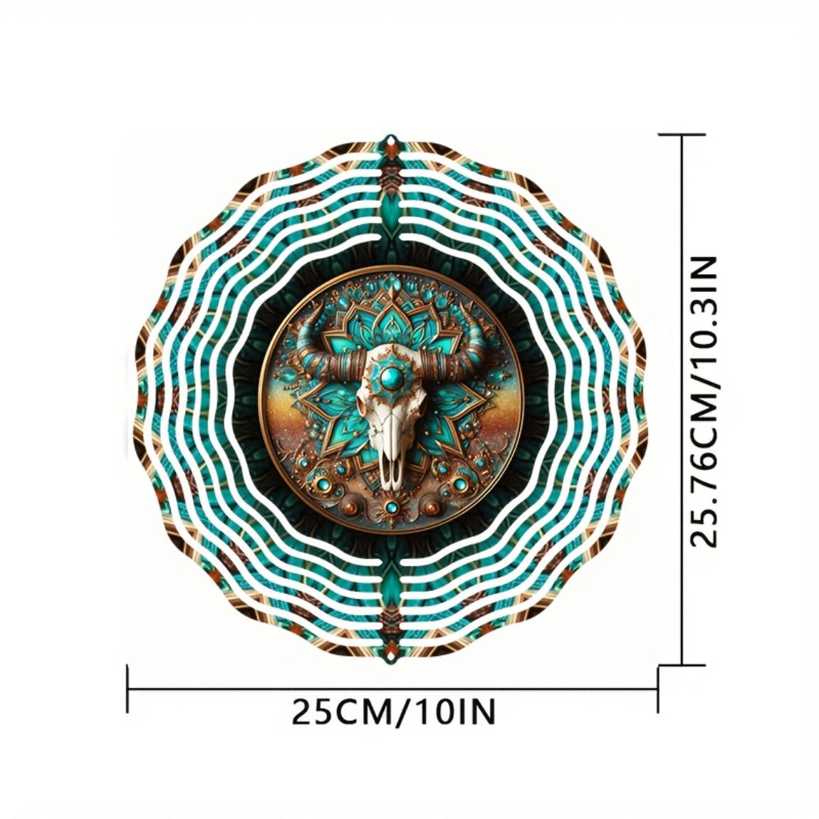 

Western Skull Wind Spinner 3D Kinetic Metal Hanging Decor for Garden Yard Indoor 360 Rotating Hook Dynamic Art Sculpture Unique Gift for Men Women 01A