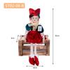 Rot-Grün-Gold Retro Hofnarren sitzende Weihnachtsfigur