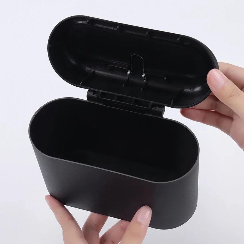 Car Storage Box Vehicle Garbage Dust Case Black Square Pressing Type Trash Car Trash Bin Hanging Can Auto Interior Accessories