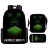 Minecraft Printed Cartoon Backpack Student Schoolbag Shoulder Bag Bag Pencil