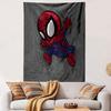 Cute Spider Hero On Gray Background Patterned Tapestry Decorative Wall Hanging, Home Bedroom Living Room Decor
