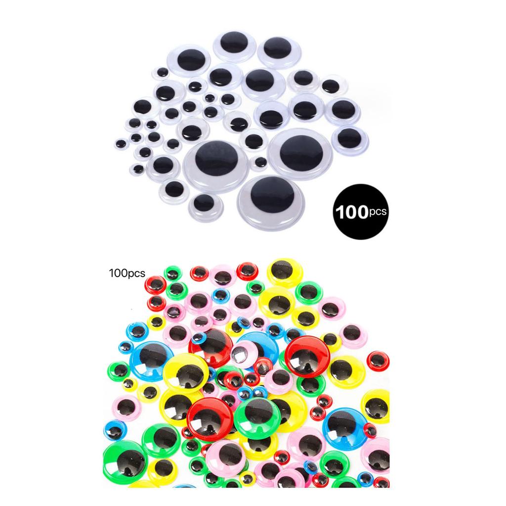 200Pcs Googly Eyes Self Adhesive Craft Eyes Plastic Round Eyes Wobbly Eyes for DIY Scrapbooking Toy Paper Craft
