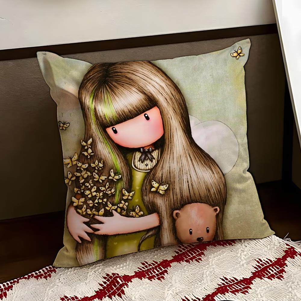 Cartoon SSantoro Gorjuss Cushion Cover Reversible Soft Durable Pillow Cover Home  Car MultiScene Use for Daily Comfort