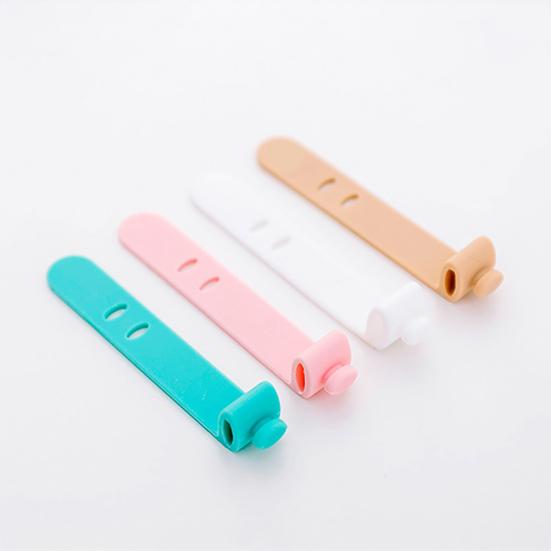 4Pcs/Set Wire Organizer Durable Cute Snap Silicone Creative Earphone Cord Winder for Charger Cable