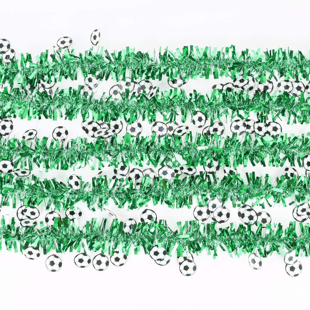 2 Meters Sports Football Theme Soccer Wreath Sequin Tinsel Garland Banner Home Wall Hanging for Kids Birthday Party Decoration