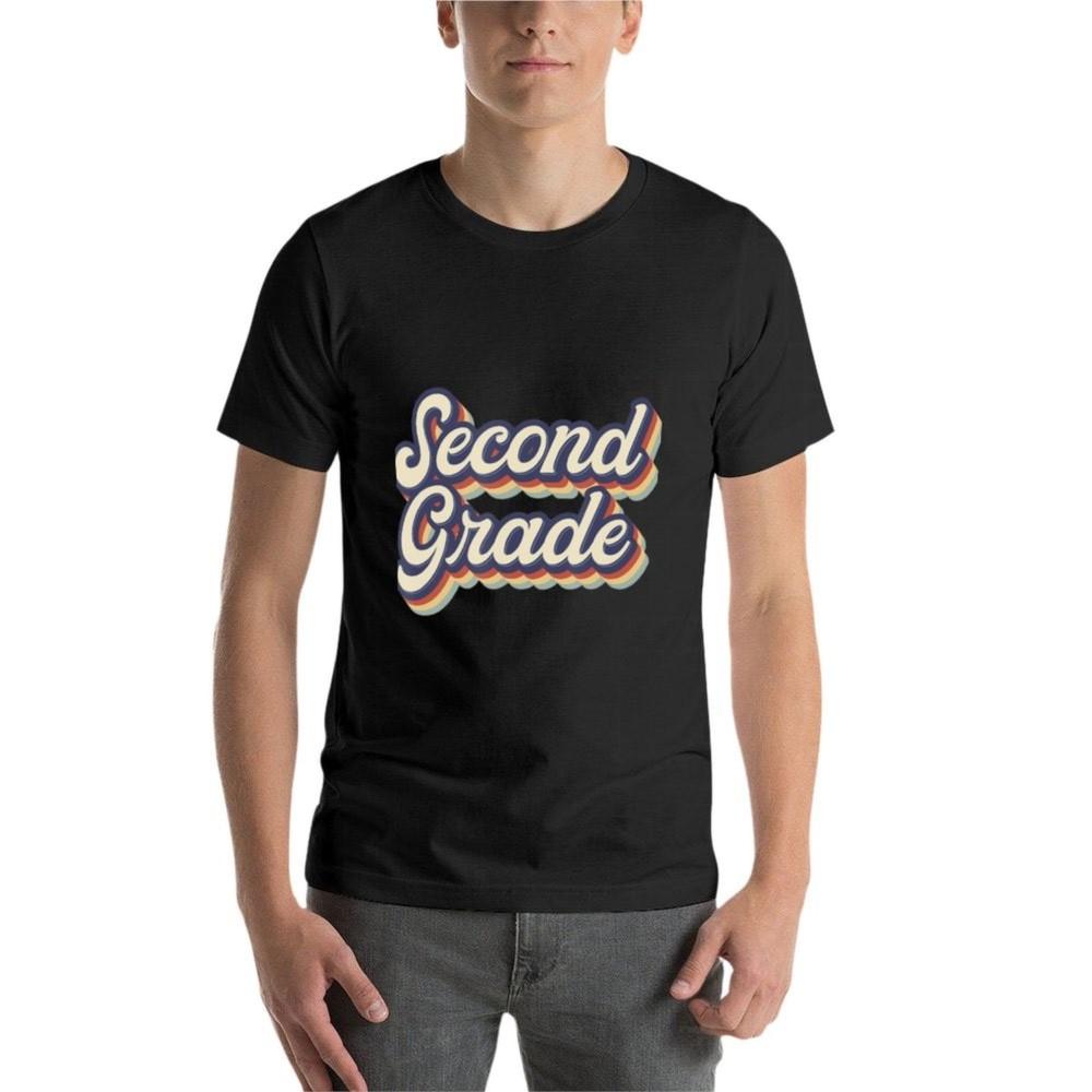 Second Grade Teacher Retro Vintage 2nd Grade Teacher Team Tshirt summer top graphics plus size tops t shirts men