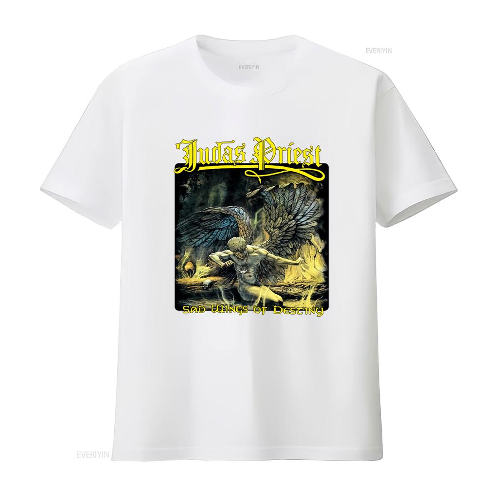 Judas Priest Sad Wings Heavy Metal Band T Shirt Rock Music Print vintage Washed Stylish graphic Comfortable homme Unisex