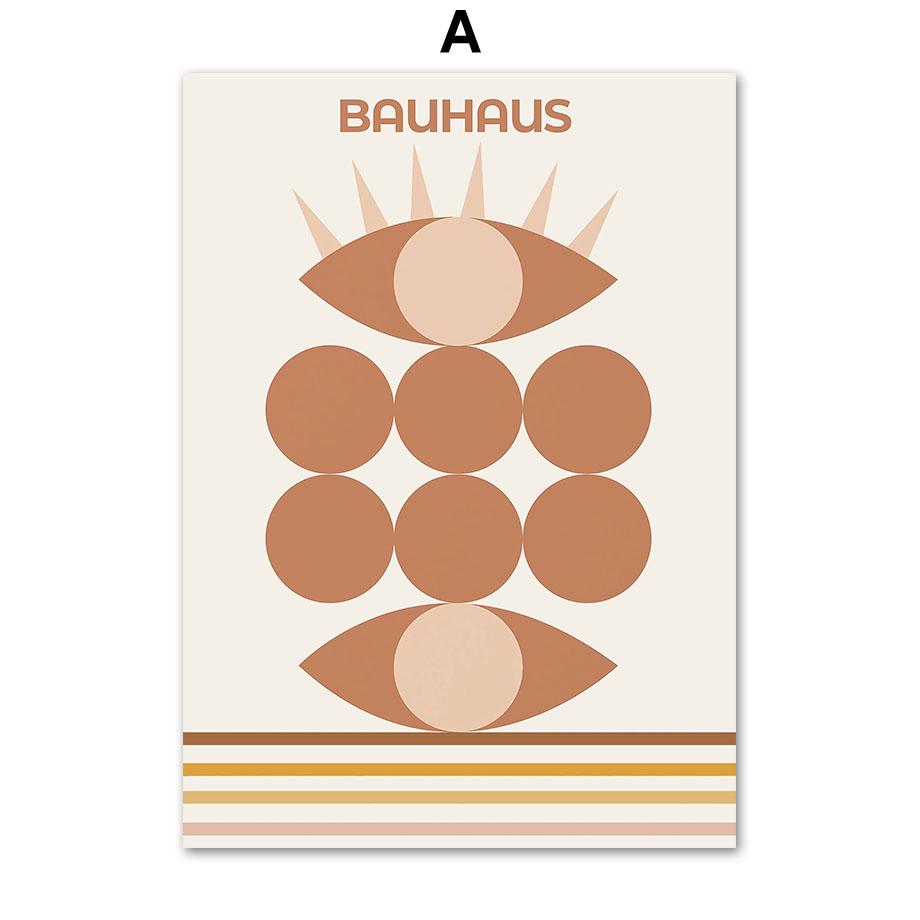 Bunte Bauhaus-Geometrie-Kreis-Linie-Regenbogen-Poster und Drucke, Wandkunst, Leinwandgemälde für Wohnzimmer, dekorative Bilder