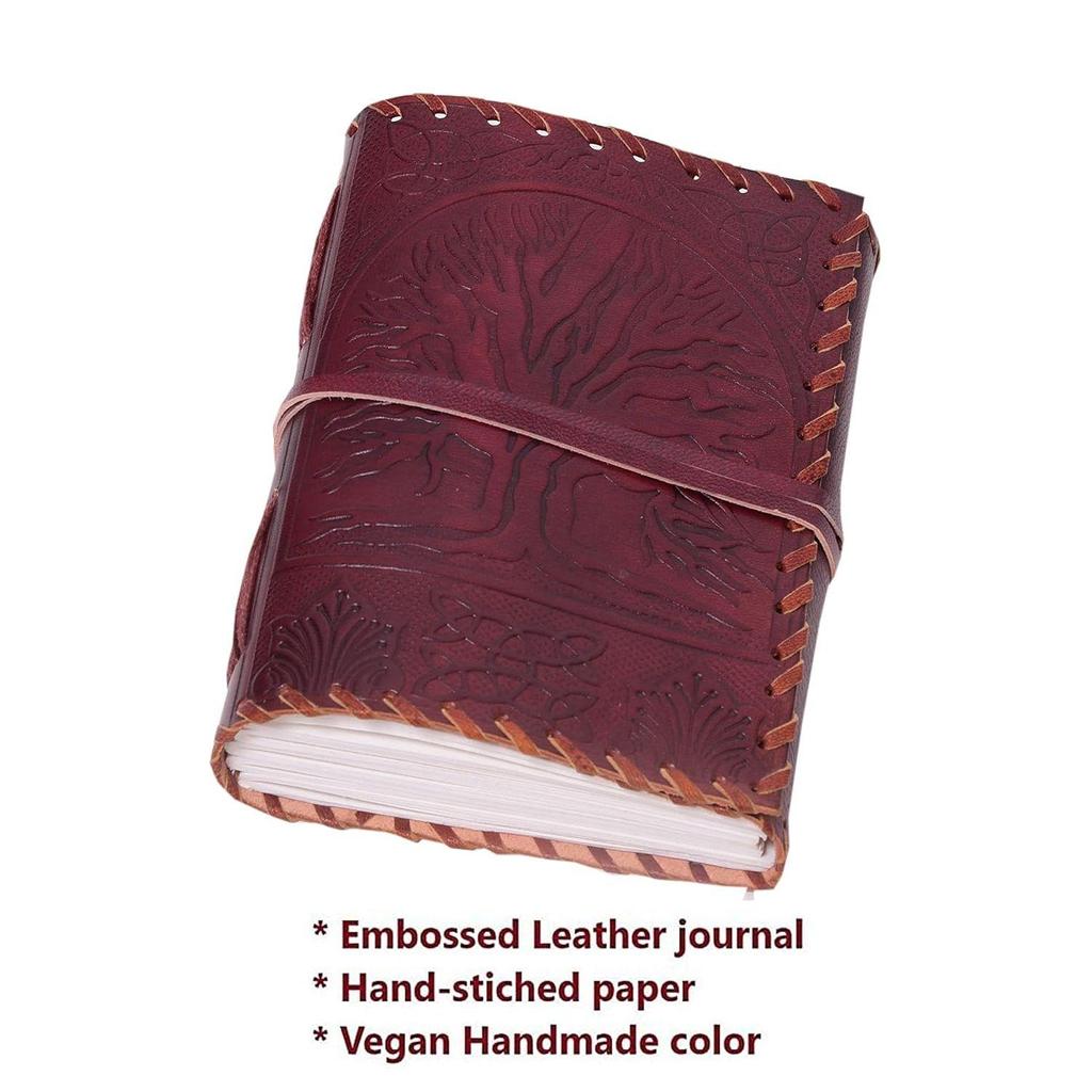 Tree Leather Writing Diary Journal Notebook Travel or Vintage Sketch Book Cotton Paper for Men & Women (7x5 Inch)