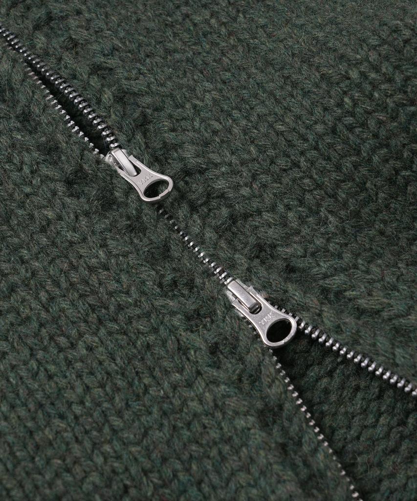 Frizmworks Heavy Cowichan Zip Up Cardigan _ Forest Green