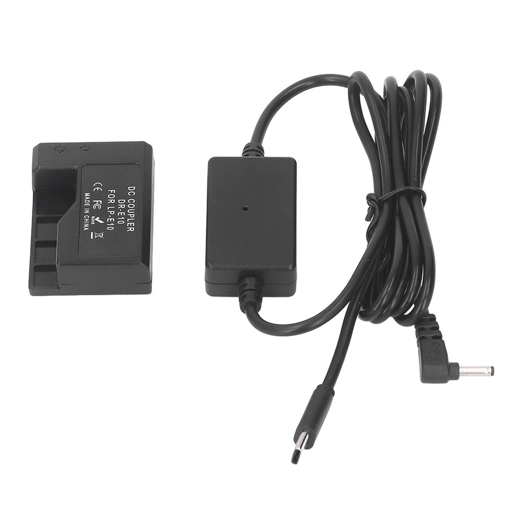 LP E10 Dummy Batteri DR E10 DC Kobler Dummy Batteri med Type C Strømadapter for 1100D 1200D