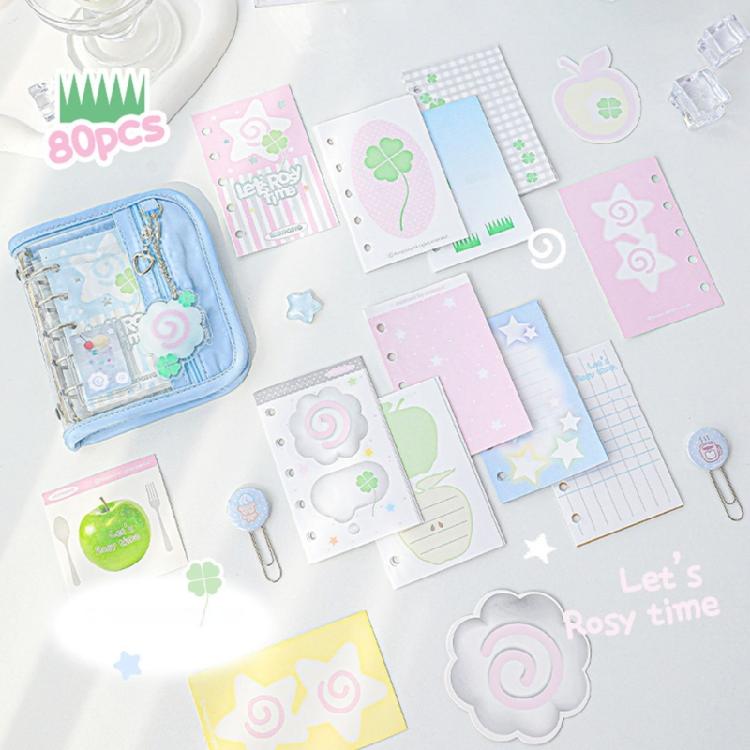 PVC 5 Rings Binder Notebook with Refill Paper 5 Hole Binder Journal Planner PVC 5 Rings Binder with Card Pocket