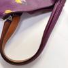 [Pre-Owned] Tote Bag Purple Red Leather Printed Shoulder Handbag - Very Good #MT49OO