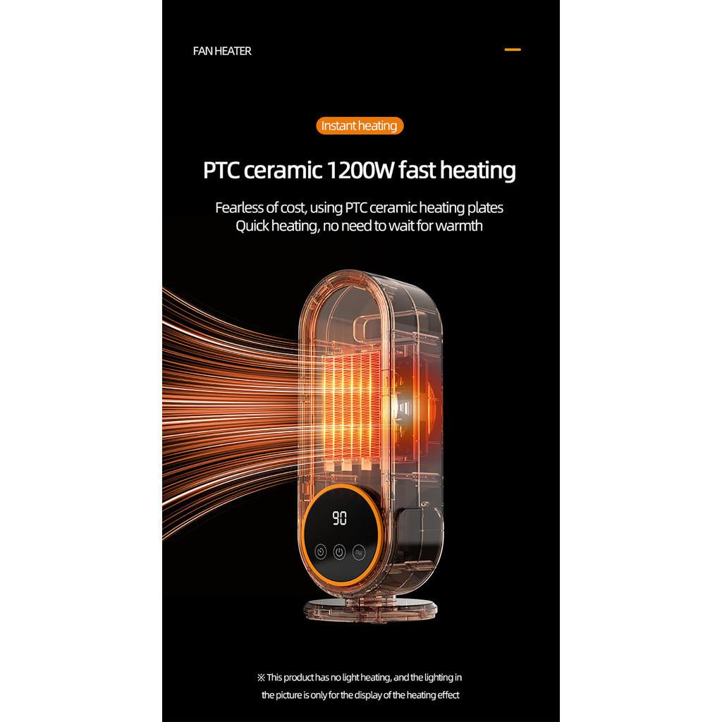 1200W High Power Desktop Electric Heater Home Office Winter Portable Space Heater Touch Screen Timing Electric Warmer