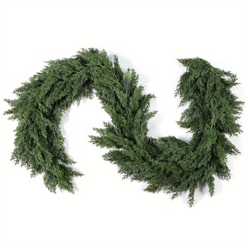 Extra Long Christmas Home Pine Vine Wreath with Soft Touch Greenery, Suitable for Holiday Decorations, Halloween, Thanksgiving
